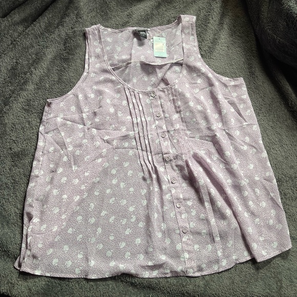 Torrid Purple & White Floral Tulip Back Slip Tank Top Size 2 - Picture 2 of 7